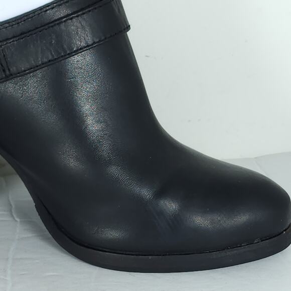 FRYE Women's Patti Slingback US8,5M Black Leather Side Buckle Heeled Mules Clogs - Picture 16 of 16